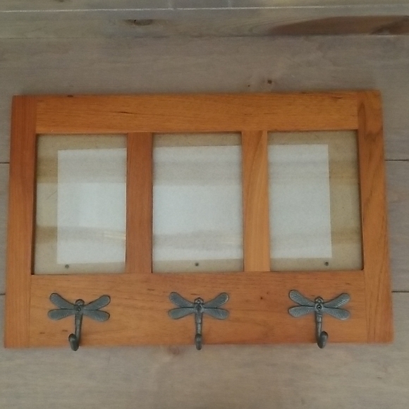 Fetco Wooden Dragonfly Wall Rack Picture Display - Picture 1 of 15